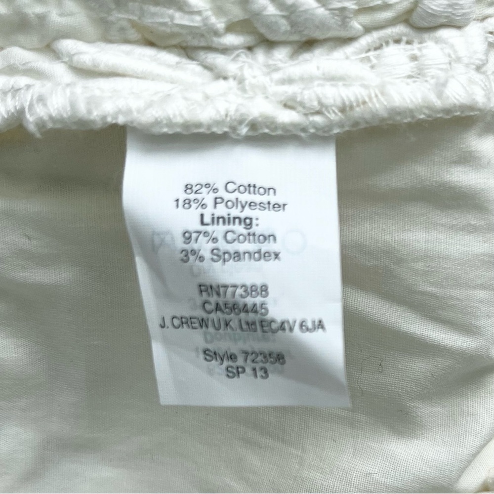 J. Crew Collection White Cotton Embellished Pencil Skirt Knee-Length - Picture 7 of 7